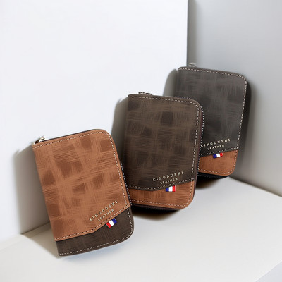 Модна мъжка чанта за карти с малък обем многофункционална Pu Zipper Purse Accordion Card bag нови производители на място на едро