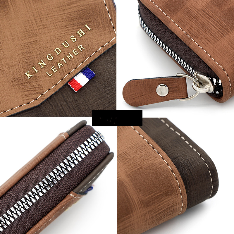 Madingas vyriškas kortelių krepšys mažo tūrio daugiafunkcis Pu užtrauktukas piniginė Akordeonas kortelių krepšys naujų gamintojų vietoje didmeninė prekyba