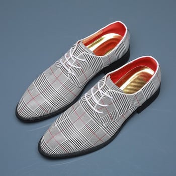 Мъжки класически бизнес обувки Луксозен дизайн Модни остри пръсти Официални сватбени обувки Платнени мъжки обувки Големи размери 38-48