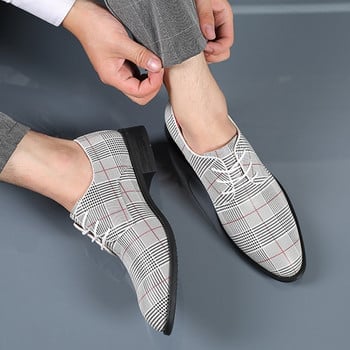 Мъжки класически бизнес обувки Луксозен дизайн Модни остри пръсти Официални сватбени обувки Платнени мъжки обувки Големи размери 38-48
