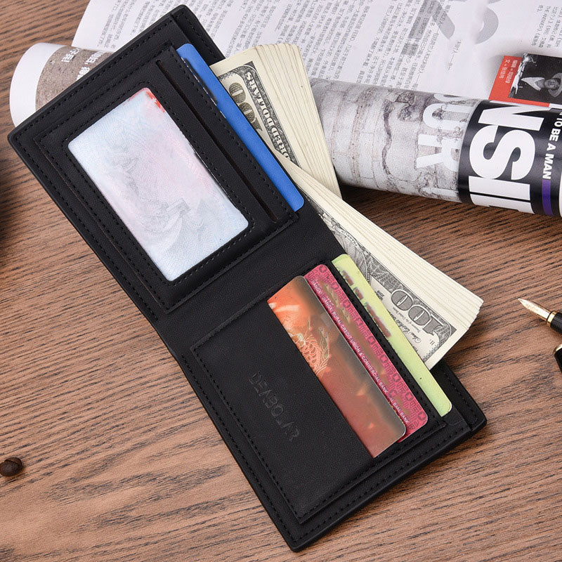 Muški kratki novčanici od čvrste PU kože, modni, mekani, višenamjenski, torbica za novac, poslovna torbica za mlade, dar za tatu