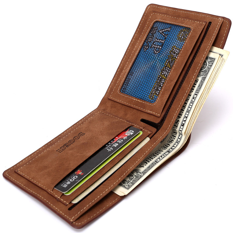Naujos mados vyriškos piniginės dvipusės piniginės asmens tapatybės kortelės laikiklis monetų piniginės kišenės sankaba su užtrauktuku Vyriška piniginė su monetų maišeliu Dovana 2022 m.