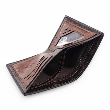 Ανδρικό κοντό πορτοφόλι Casual Fashion Δερμάτινο PU Μεγάλης χωρητικότητας Ευέλικτο ανδρικό πορτοφόλι με φερμουάρ