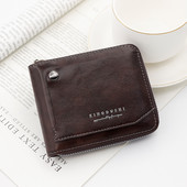 Nauja vyriška trumpa piniginė su grandinės vyriu PU didelės talpos keitimo kišenė ir kelių kortelių vyriška piniginė