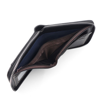 Нов мъжки къс портфейл с верижна панта PU джоб с голям капацитет за смяна и мъжки портфейл с няколко карти