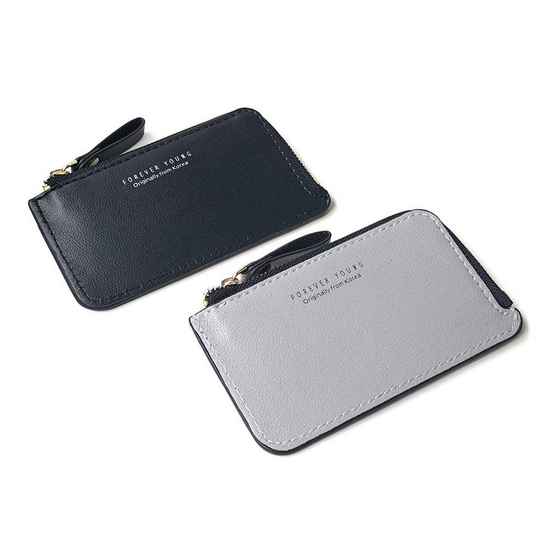 Piniginė su užtrauktuku Madingas Kūrybingas dizainas Vyras mažas odinis grynųjų pinigų piniginė Kredito laikiklis Mini piniginė Pinigų krepšys