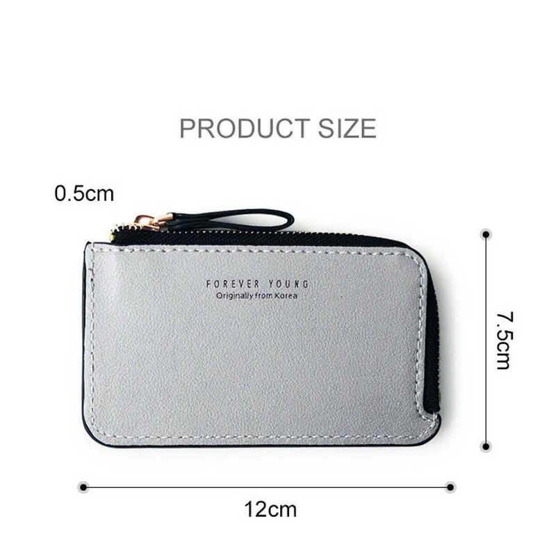 Piniginė su užtrauktuku Madingas Kūrybingas dizainas Vyras mažas odinis grynųjų pinigų piniginė Kredito laikiklis Mini piniginė Pinigų krepšys