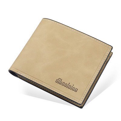 Novi muški retro novčanik od nubuk kože, muški višenamjenski ID, držač kreditne kartice, tanki novčanici, dva sklopiva vodoravna kopča za novac