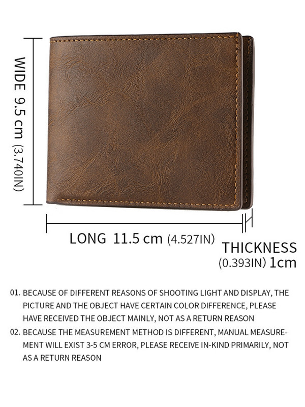 Retro Férfi Ridge pénztárca több zsebbel, klasszikus üzleti PU bőr cipzáras hitelkártya pénztárca, kétszeres vízszintes csíptető