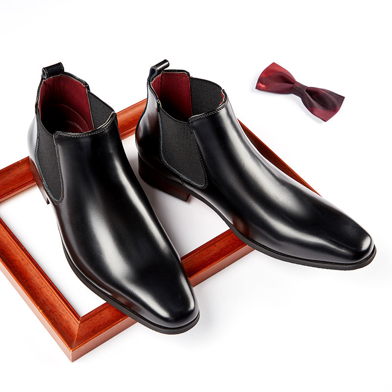 Cizme elegante, simple, din piele, pentru bărbați, cu vârful lung, cizme chelsea britanice pentru bărbați, pantofi de lux Misalwa, de primăvară
