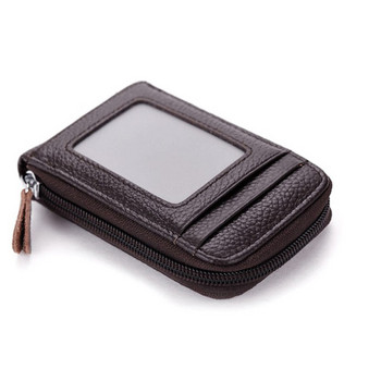 Мъжки портфейл PU кожен държач за кредитна карта Джоб с цип за свободното време Мъжка чанта Дамски портфейл Модни нови мини чанти за карти