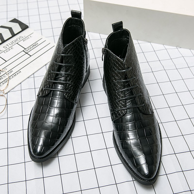 Pavasariniai batai Chelsea Vyriški aulinukai Odiniai Batai Suvarstomi Kulkšnies batai Smailia nosimi Žema Kulna Storo Pado verslo batai Didelio dydžio 38-48