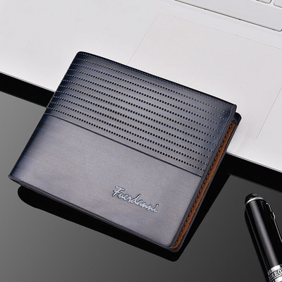 Muški poslovni kratki novčanik od PU kože Muški uski držač za kreditne kartice od meke kože Modni jednobojni višenamjenski muški