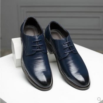Мъжки кожени обувки Zapatos Hombre Големи размери Ежедневни обувки Висококачествени луксозни бизнес обувки Универсални сватбени обувки Мъжки