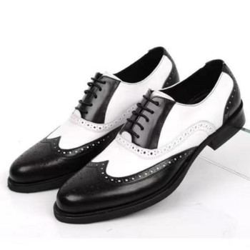 Ретро цветни мъжки обувки New Block Carved Casual Shoes All Match Social Shoe Мъжка бизнес рокля Кожена обувка Zapatos Para Hombres