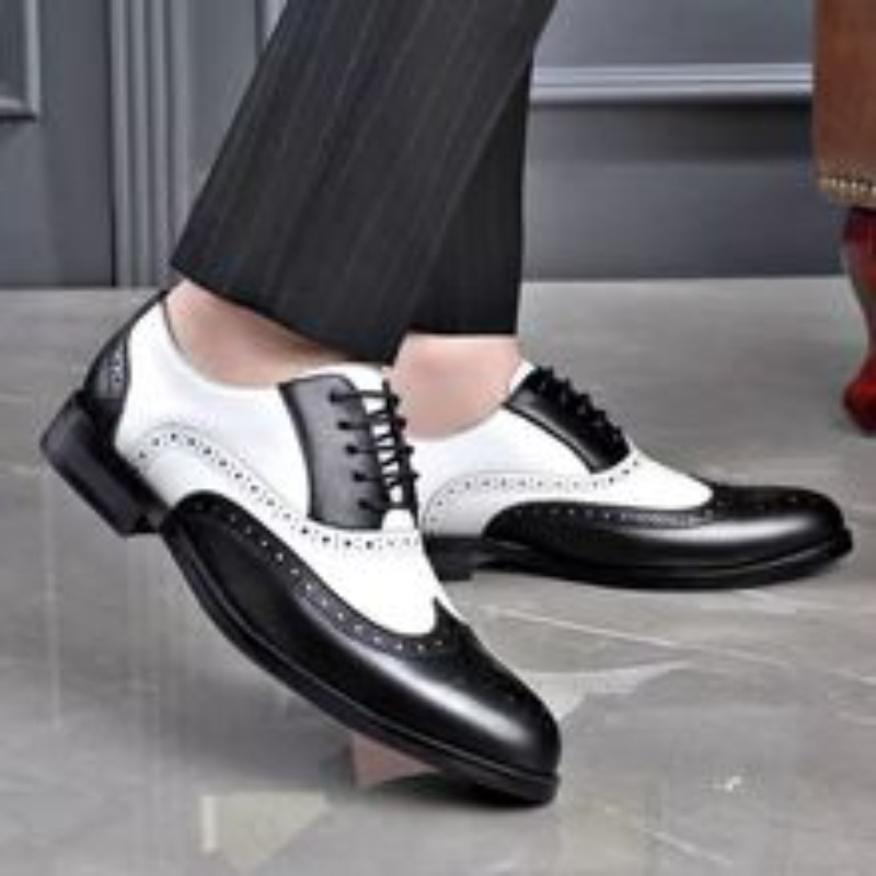 Retro obojena muška cipela New Block izrezbarena ležerna obuća Raznolika društvena cipela Muška poslovna kožna cipela Zapatos Para Hombres
