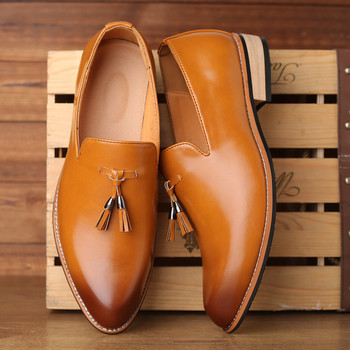 Луксозна марка PU бизнес обувки с остри пръсти, мъжки рокли, ежедневни меки гумени обувки, дишащи сватбени обувки Zapatos Hombre