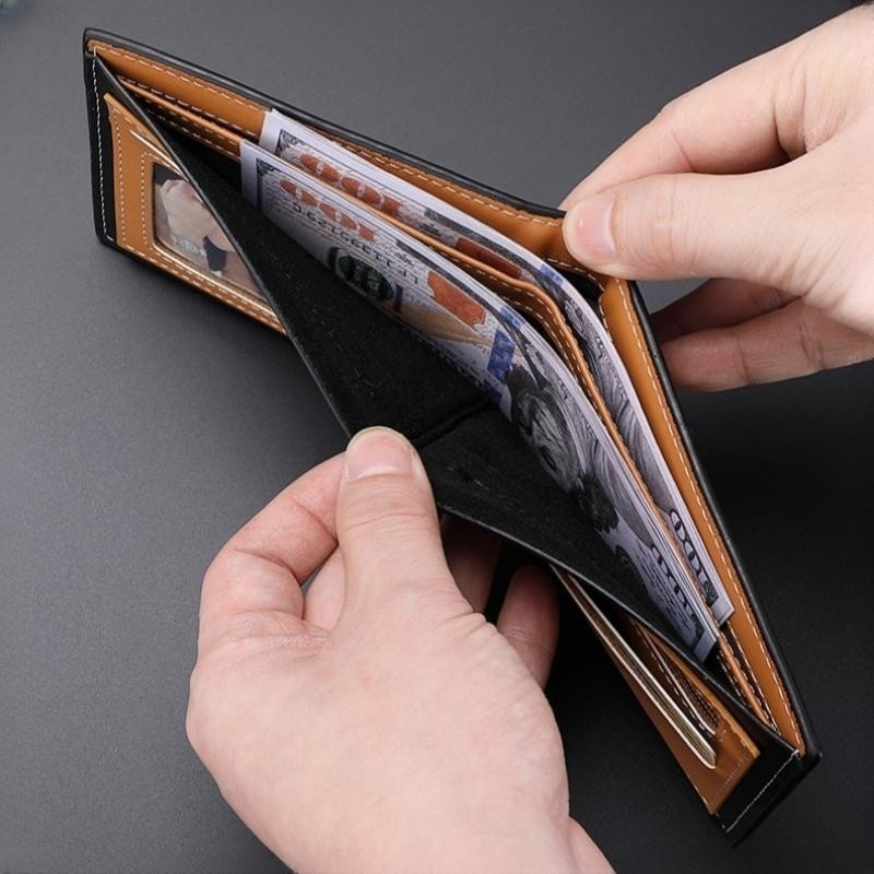 Novi muški novčanik od ugljičnih vlakana, držač kartice, muški vodoravni novčanik s integriranim patentnim zatvaračem