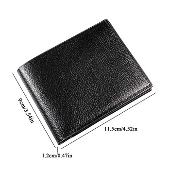 Μονόχρωμο PU Business Ανδρικό κοντό πορτοφόλι Iron Edge Κορεάτικο νεανικό οριζόντιο ανδρικό πορτοφόλι Trend Πακέτο τσάντα τσάντα για κάρτες