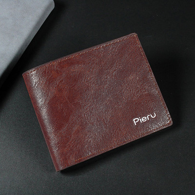 Vienspalvė PU verslo vyriška trumpa piniginė Iron Edge Korėjos jaunimo vyriška horizontali piniginė Trend Card Pack Piniginė Kortelių krepšys