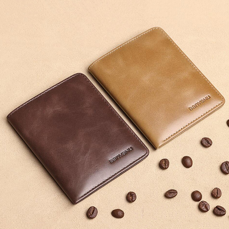 Muški novčanik od kože kratki, tanki držač za kreditnu karticu s RFID blokiranjem dvostruki mali novčanik za muškarce Carteira Masculina