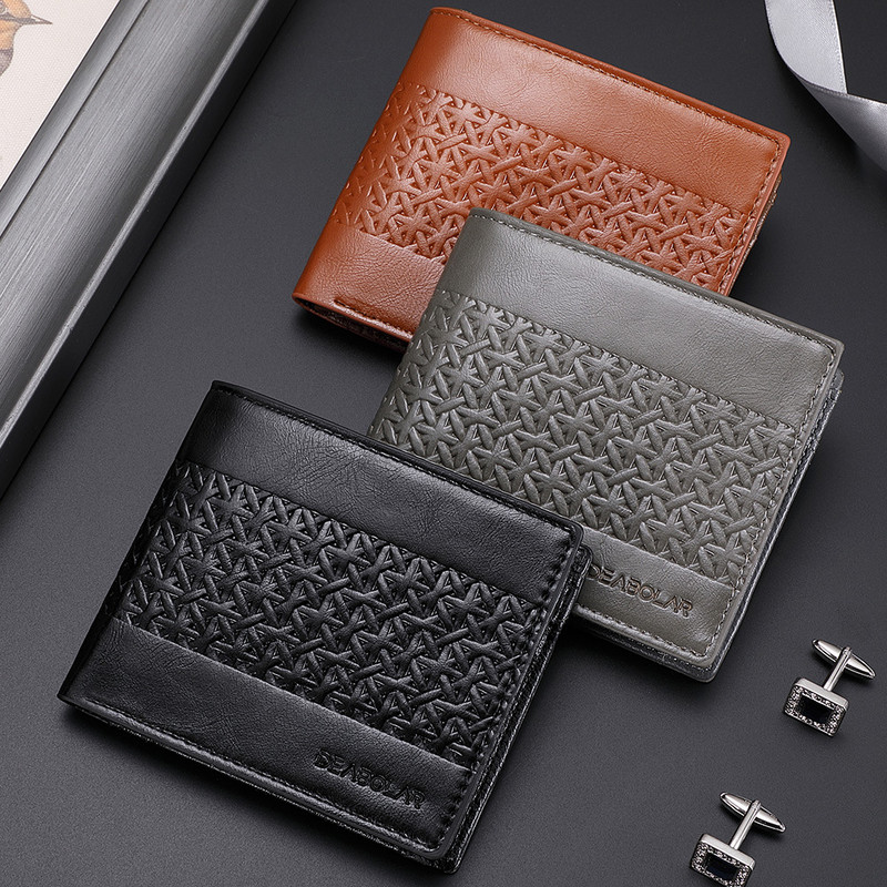 2023 Moda Geometrie Dungi Embossing Piele Portofel din piele cu două ori mai multe sloturi pentru card Suport card Poșeta pentru monede