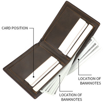 Νέο ανδρικό κοντό πορτοφόλι Premium ανδρικό μαλακό εξωτερικό Διπλό Οριζόντιο κλιπ χρημάτων πολλαπλών λειτουργιών Κάτοχος πιστωτικής κάρτας