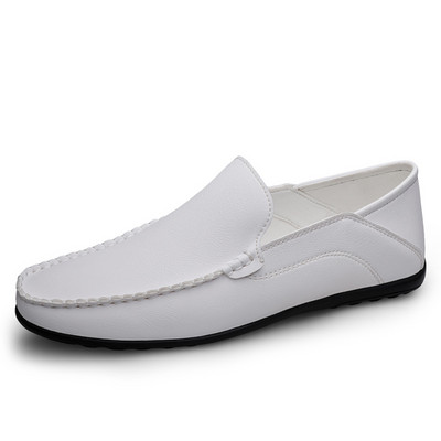 Плюс размер 46 47 Мъжки обувки от кожа Ежедневни маркови официални мъжки мокасини Мокасини Италиански дишащи мъжки обувки тип лодка