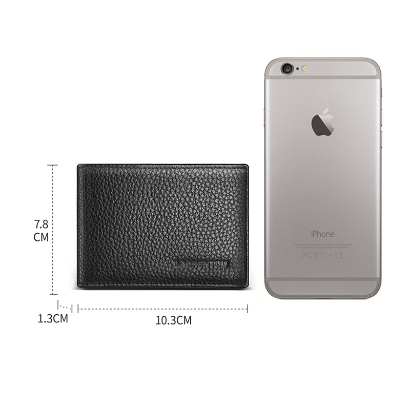 LAORENTOU Suport card pentru bărbați din  portofel bărbătesc Suport permis de conducere vintage băiat ușor subțire mic autobuz carte de identitate