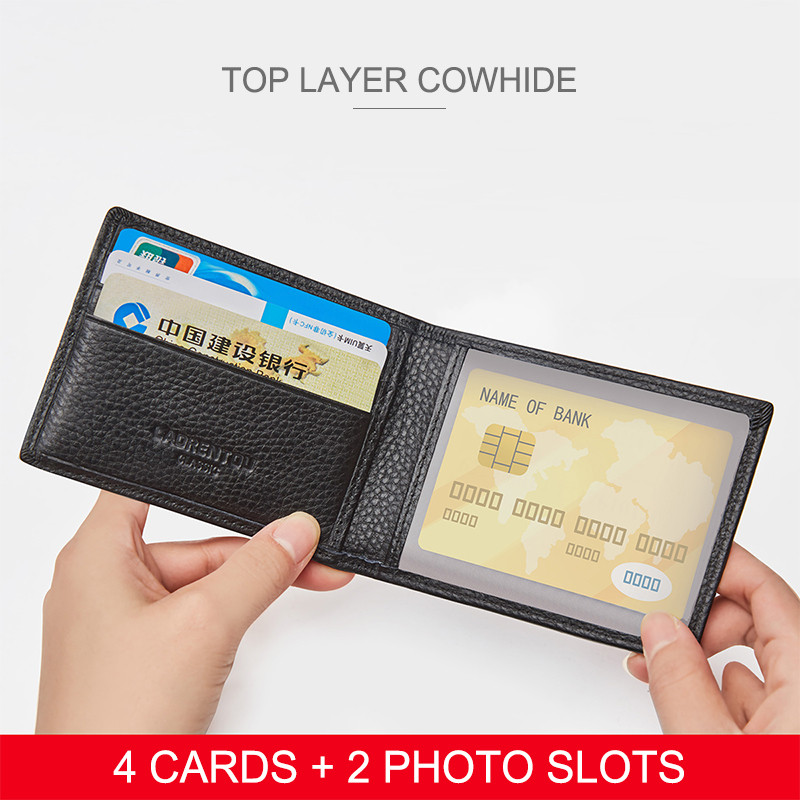 LAORENTOU Suport card pentru bărbați din  portofel bărbătesc Suport permis de conducere vintage băiat ușor subțire mic autobuz carte de identitate