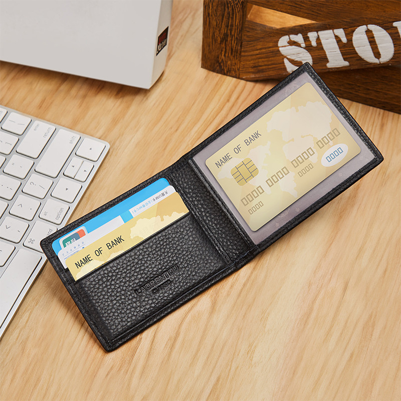 LAORENTOU Suport card pentru bărbați din  portofel bărbătesc Suport permis de conducere vintage băiat ușor subțire mic autobuz carte de identitate