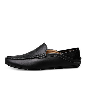 Модни италиански мъжки обувки  луксозни маркови летни мъжки мокасини Мокасини  Дишащи обувки тип лодка черни