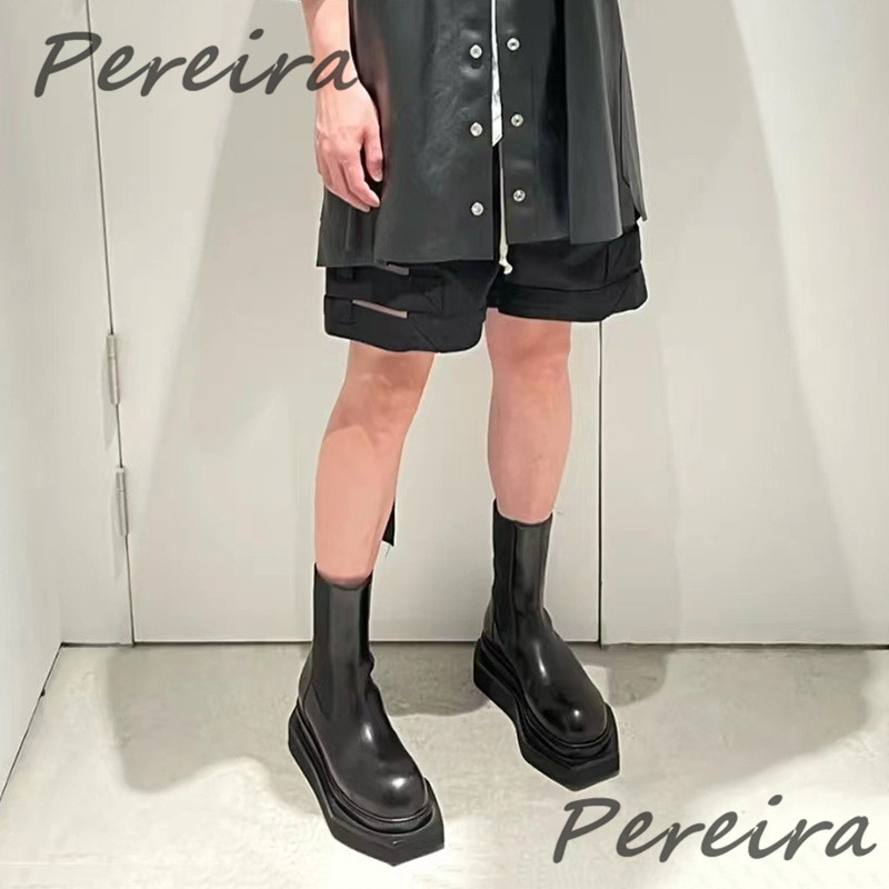 Apvalūs kojų batai su platforma kulkšnies batai vyrams, moteriški laisvalaikio batai, madingi pleištai, odiniai motociklo batai, žieminiai „Chelsea“ batai