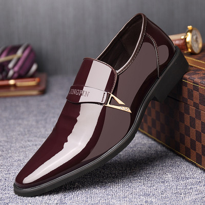 Ανδρικά παπούτσια Oxford παπούτσι Moccasin Glitter Ανδρικά παπούτσια με μυτερά παπούτσια για άντρες φόρεμα δερμάτινα παπούτσια Slip on λουστρίνι