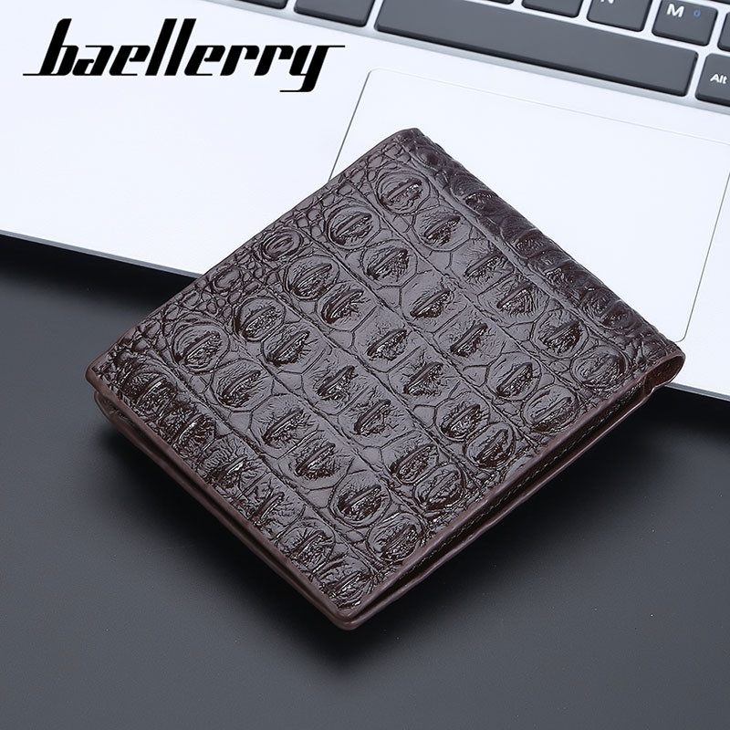 Baellerry 2022, portofele scurte pentru bărbați, model de crocodil, suport pentru carduri, portofel pentru bărbați, buzunar mic pentru monede, suport pentru fotografii, posetă pentru bărbați