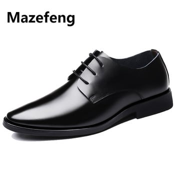 Mazefeng Дизайнерски официални оксфордски обувки за мъже Сватбени обувки Италия Мъжки обувки с остър връх Sapato Oxford Masculino