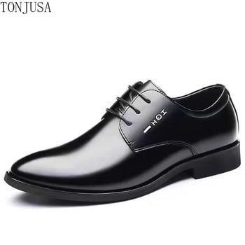 2022 Нови класически бизнес мъжки рокли обувки Модни елегантни официални сватбени обувки Мъжки приплъзващи се офис Оксфордски обувки Мъжки