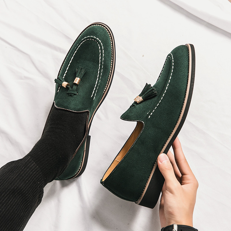 Designer de lux pentru bărbați din piele intoarsa ciucuri albastru verde pantofi Oxford brogue mocasini nunta bal de absolvire incaltaminte pentru petrecere