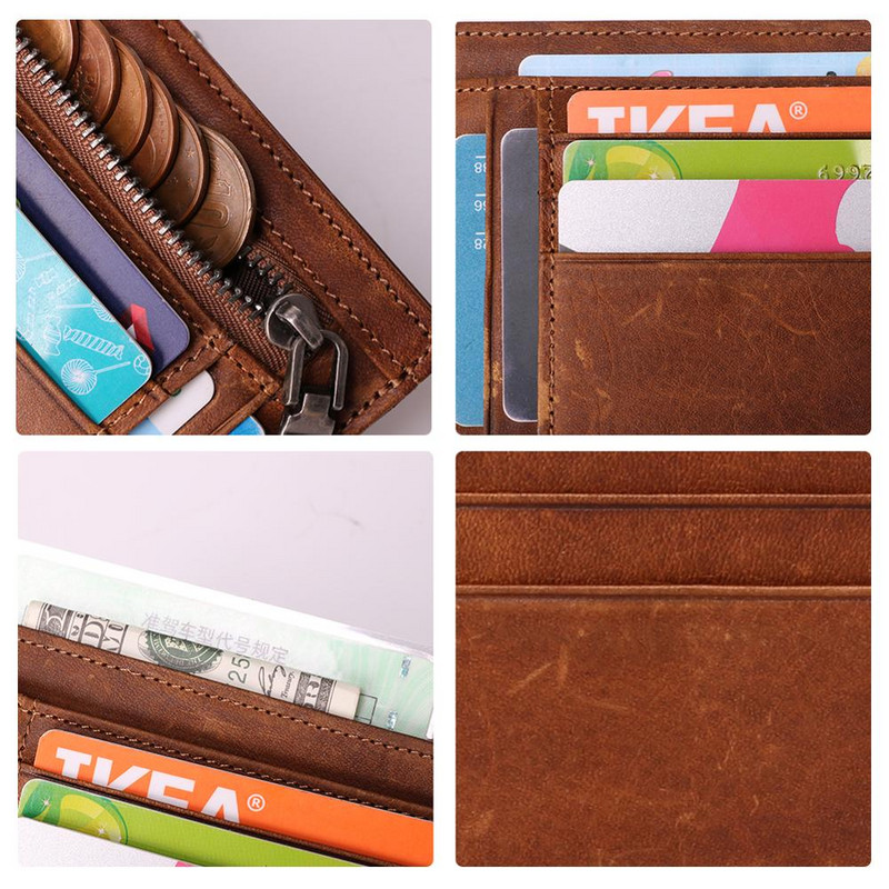 JOGUJOS Muški držač kreditne kartice RFID torbica za novčiće Držač kartice Novčanik Torbica za novac Muški mali novčanik Muški Portomonee