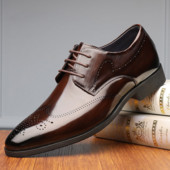 Pantofi brogue eleganti pentru barbati cu siret Oxfords cu varf ascutit Pantofi din piele stil formal pentru petreceri de nunta pantofi de birou social