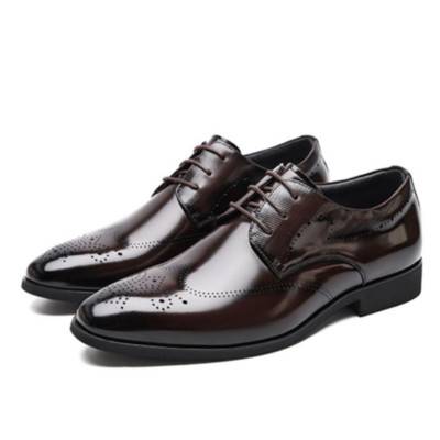 Pantofi brogue eleganti pentru barbati cu siret Oxfords cu varf ascutit Pantofi din piele stil formal pentru petreceri de nunta pantofi de birou social