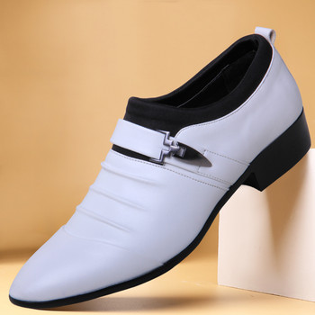Mazefeng 2019 Мъжки рокли Обувки Бизнес обувки с каишка с катарама Дишащи мъжки официални обувки Мъжки сватбени обувки с остри пръсти