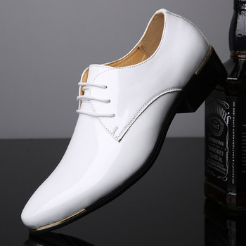 Офис мъжки рокли обувки лачени мъжки официални обувки луксозни модни сватбени обувки за младоженеца мъжки оксфордски обувки плюс размер 38-48