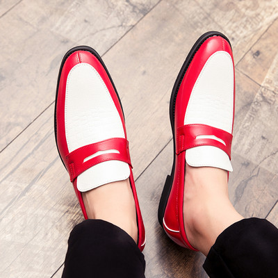 Нова мода Мъжки микс цветни ежедневни обувки Червени Жълти Сини Slip On Penny Loafers Официална сватбена рокля за бала Обувки за завръщане у дома