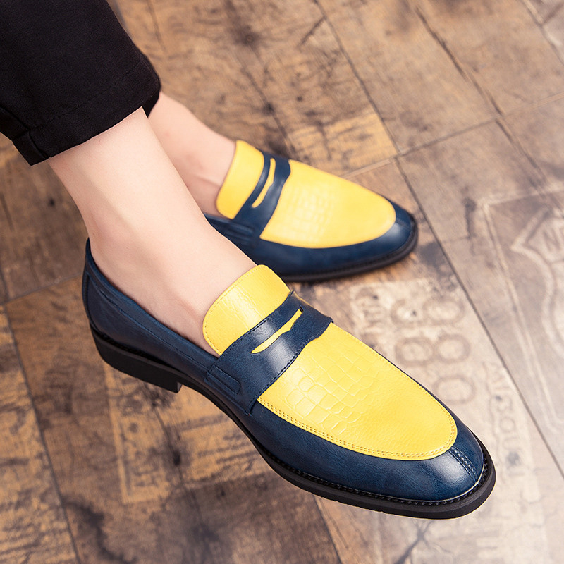 Naujos mados vyrų mišrios spalvos laisvalaikio avalynė Raudona Geltona Mėlyna Slip On Penny Loafers Oficiali vestuvinė išleistuvių suknelė Homecoming Avalynė