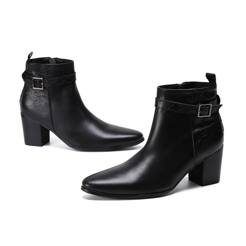 Cizme casual Chelsea din cu toc înalt pentru bărbați, rochie de afaceri, la modă britanică, cizme scurte, mărimea 37-47