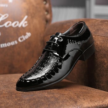 Костюм Обувки Мъжки официални италиански модни офис обувки Мъжки рокли Лачени бизнес обувки Мъжки класически Zapatos De Charol Hombre