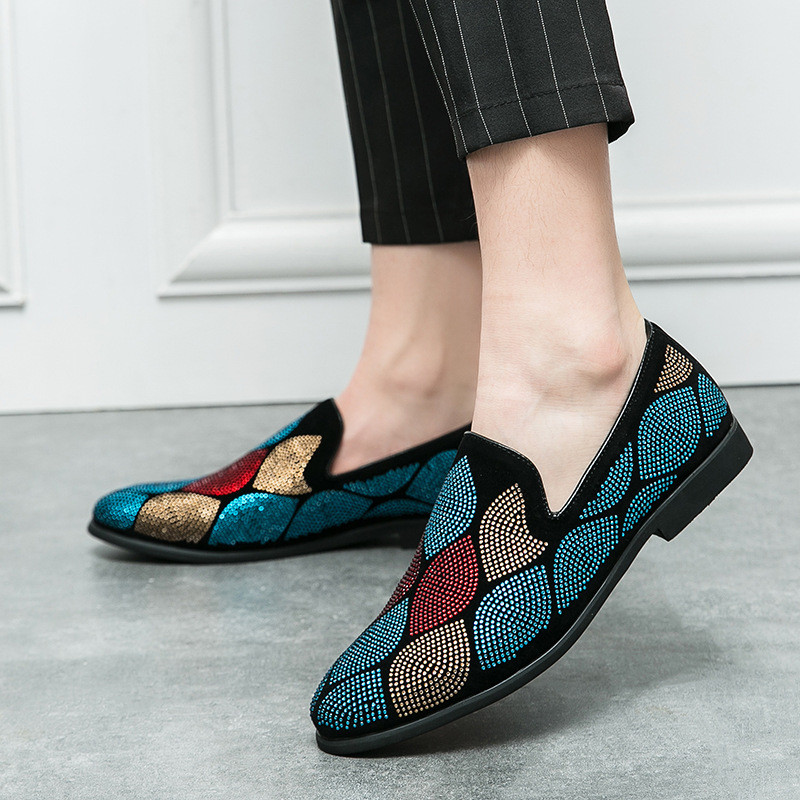 Ανδρική μόδα Glitters Rhinestones Bling Party Wedding Loafers Ανδρικά παπούτσια casual Ανδρικά ελαφριά Άνετα Διαμερίσματα σε εξωτερικούς χώρους