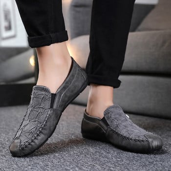 Мъжки кожени ежедневни обувки Луксозни социални мокасини Плоски мокасини за мъже 2023 Удобни слипони Модни обувки за шофиране Мъжки