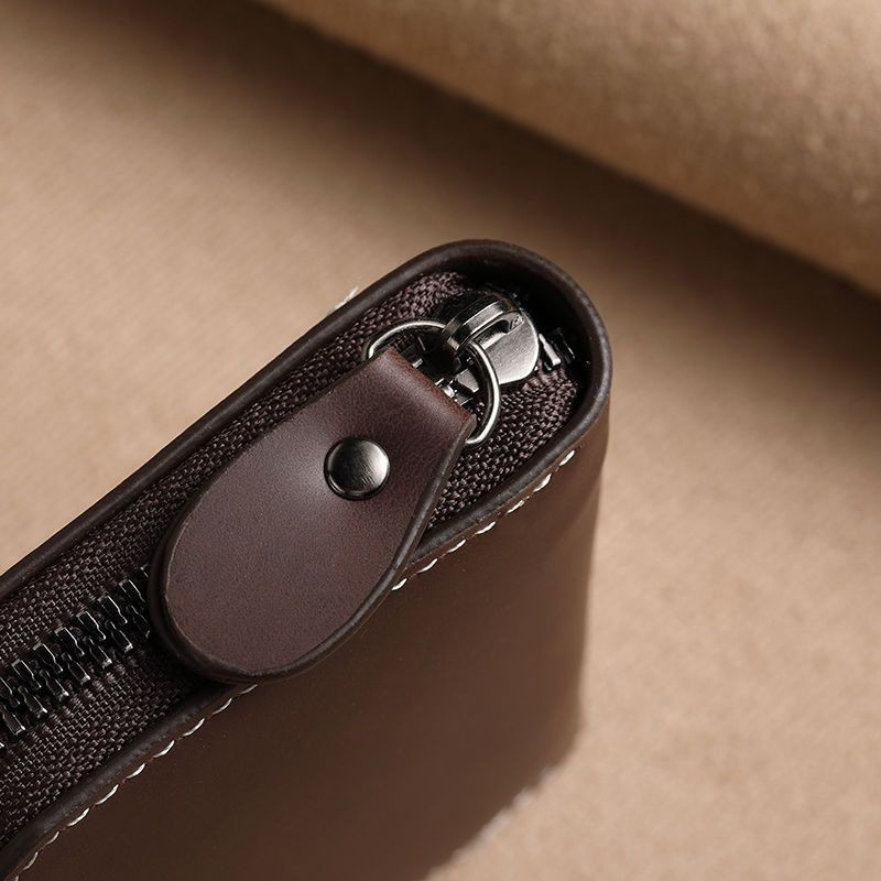 Kelių lizdų kortelių laikiklis Vintažinė maža piniginė moterims Vyrams Verslo banko kredito kortelių krepšys Vyriškas monetų maišelis Tvirta odinė piniginė su užtrauktuku